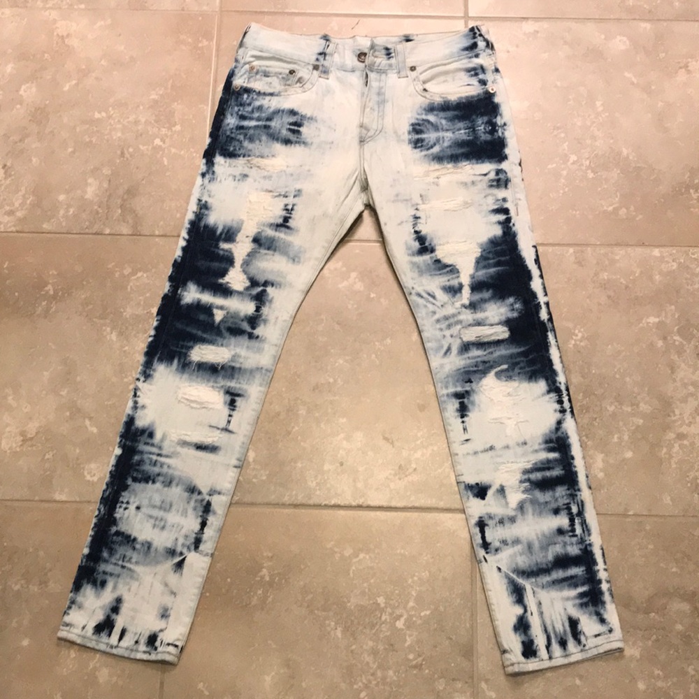 Men’s True Religion acid wash Dean tapered fit